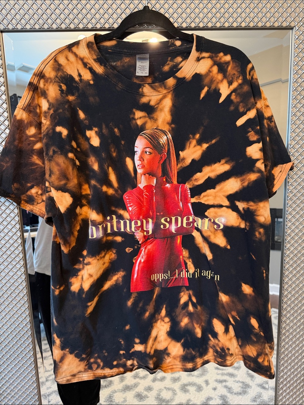 Britney Spears Tie-Dye 'Oops!...I Did It Again' Graphic Tee - Black & Orange